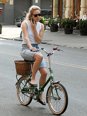 Chloë Sevigny cycling in Soho